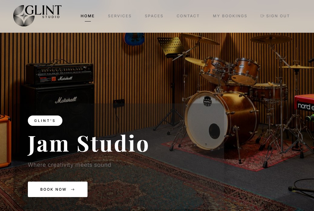 Glint Studio Website Home Page - glint.biz
